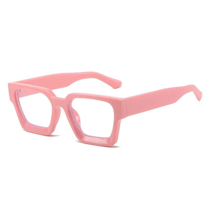 Yellow Square Glasses For Ladies Stylish Oversized Clear Lens Eyeglasses Female Vintage Big Frame Computer Safety Glasses Eye Glasses Spectacle