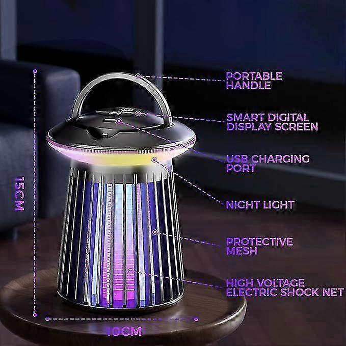 Insect Killer Electric Mosquito Lamp Mosquito Repellent Outdoor Fly Trap Electric Mosquito Trap Mosquito Repellent with LED Light, Anti Mosquito Insec