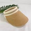 Summer travel sunscreen visor straw woven topless hat children's tide fashion versatile empty top straw hat cap