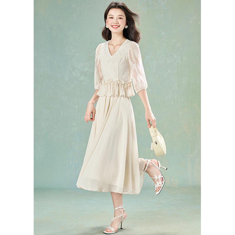 Elegant Embroidered Beaded Sheer Two-Piece Skirt Set XL