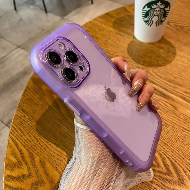 Dark Purple Silicone Phone Case for iPhone 8/7 Plus/11/12/14 - Transparent and Protective