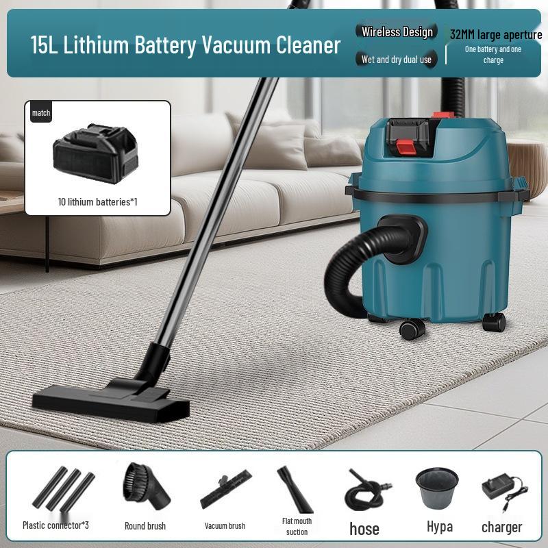 High-Power Industrial Lithium Battery Vacuum Cleaner for Home, Car, and Commercial Use