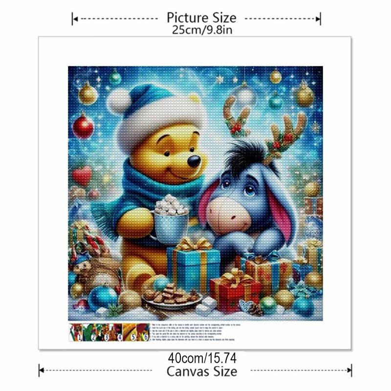 Disney 5D Diamond Painting Winnie The Pooh Christmas Cross Stitch Mosaic Kit Home Decoration Wall Sticker DIY Handmade Gift