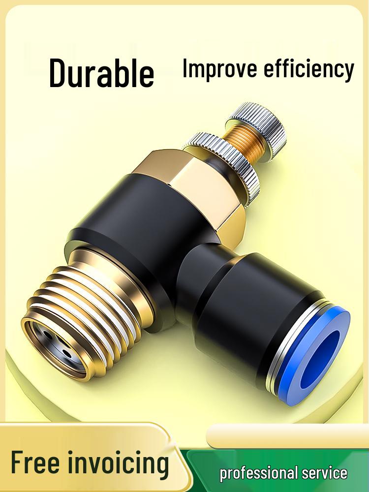 

Pneumatic Adjustable Throttle Valve Air Pressure Regulator Flow Control Exhaust Fitting SL4/6/8-01 Blue 4mm-M5