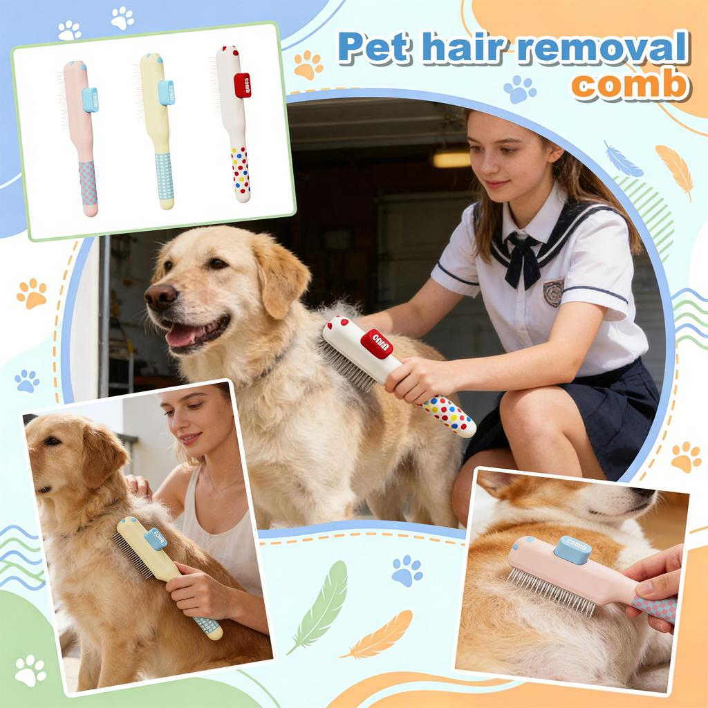 Pet Comb One-click Hair Removal And Depilation Comb Dog Hair Removal Comb Special Comb Pet Supplies