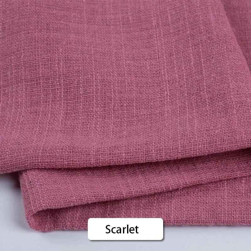 Weicher dünner Leinen-Baumwollstoff Einfarbig Bio-Material Reiner natürlicher Flachs Zum Nähen Handgefertigte Kleidung Patchwork-Stoff