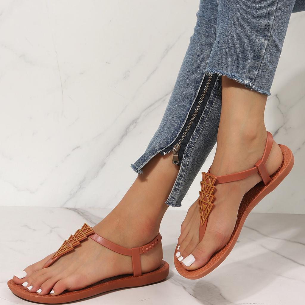 Foreign trade summer new Roman sandals women wear bohemian sandals seaside flat toe cool slippers