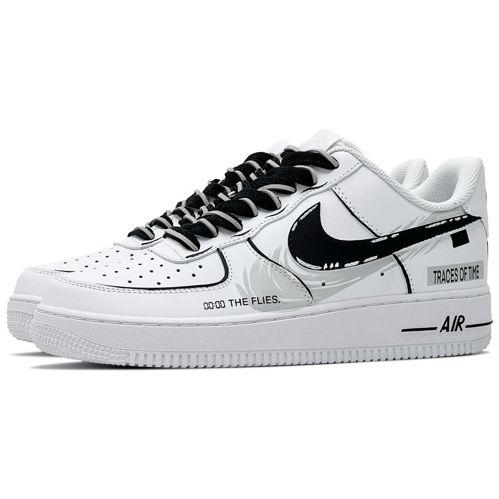 Nike Air Force 1 Leather Abrasion Resistant Low top Skateboard Shoes Men's Black White CW2288-111(Team260-QD)