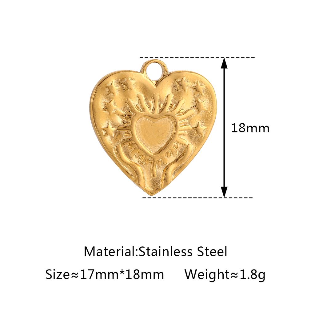 3Pcs Sweet Heart Charms Stainless Steel 3D Lucky Sacred Heart Pendants Handmade Jewelry Making Accessories DIY Necklace Earrings