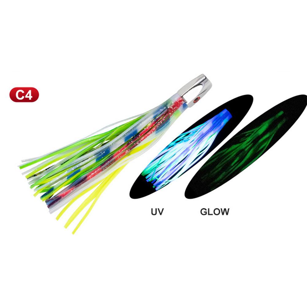 Appât Jupe Poulpe Calmar Yeux 3D Pêche Marlin Thon Pêche à la Traîne Leurre Appât de Pêche Appât Artificiel pour Pêche en Mer