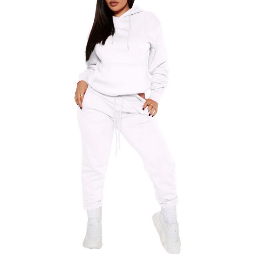Fashionable Women's Casual Sweatshirt Hooded Sports Suit