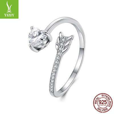 925 Silber Internet-Berühmtheiten Ins Ein Pfeil durchs Herz Offener Ring Mode Persönlichkeitsring Damen High-End Leichter Luxus