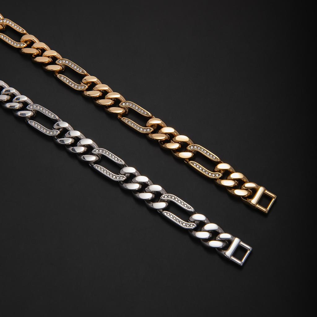 New Stainless Steel Gypsy 1:1 Full Diamond Bracelet, Light Luxury Fashion Trend Personalized Chain