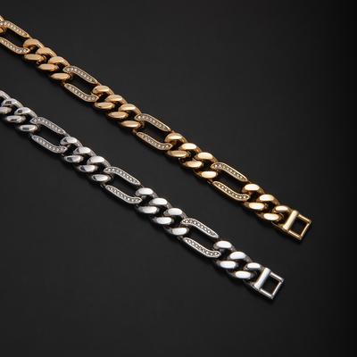 New Stainless Steel Gypsy 1:1 Full Diamond Bracelet, Light Luxury Fashion Trend Personalized Chain