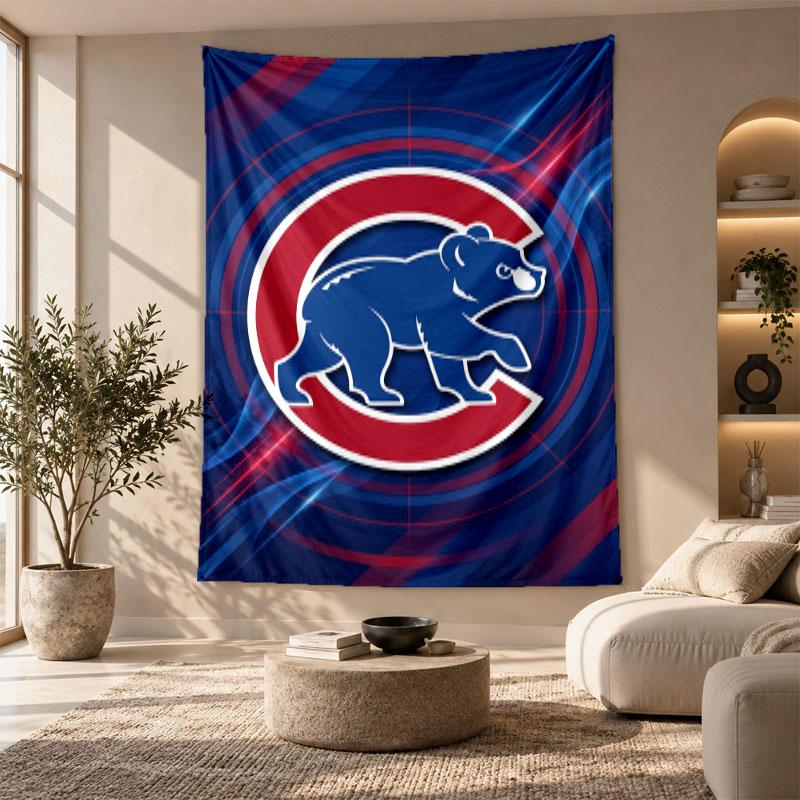Decorative Tapestry,Chicago Cubs Printed Wall Art, Lightweight Wall Hanging For Bedroom Background