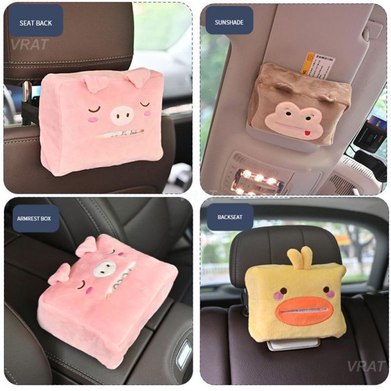 Animal Decoration Bracke Lovely Cartoon Portable Universal For Auto Home Room For Car Seat Car Interior Tissue Box Creative Cute