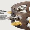 MEINL Percussion Vintage Wood Tambourine Dual-Alloy Jingles TA2VM-WB