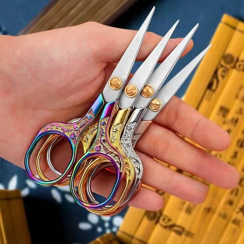 1Pc Sewing Scissors Stainless Steel Retro Embroidery Tailor Scissors Dressmaker Shears Fabric Cutter Diy Sewing Accessories