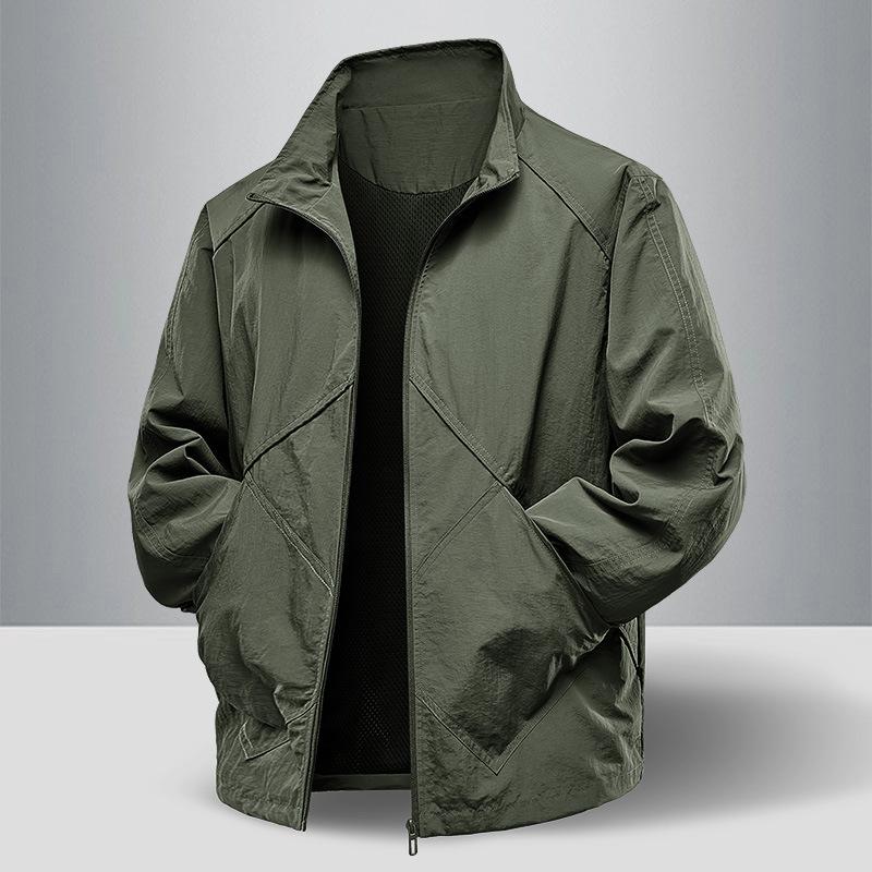 Working Jacket Men's Outdoor Jacket Stand Collar Jacket Nylon Windbreaker Jacket