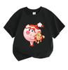 Kids Boys Girls Crew Neck Short Sleeve 100% Cotton T-Shirt Cute Cartoon Pink Pig Character Print Casual Soft Breathable Tees for Toddlers