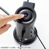 Sanwa Supply Tower-Style Power Strip with 12 AC Outlets, 2 USB-A Ports, and 1 Type-C Port, 2m Length, and a Centralized Switch, Black, TAP-B112C1A2BK