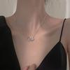 925 Sterling Silver Irregular Circle Necklace Simple Female Clavicle Chain Necklace Daily Jewelry