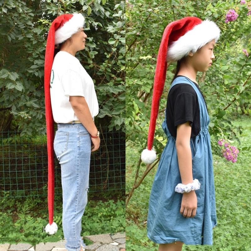 Extra Lange Superlange Weihnachts-Nikolausmütze Kinder Erwachsene Weihnachten Xmas Mütze Geschenke Neujahrsfest Feiertagsparty Zubehör Requisiten