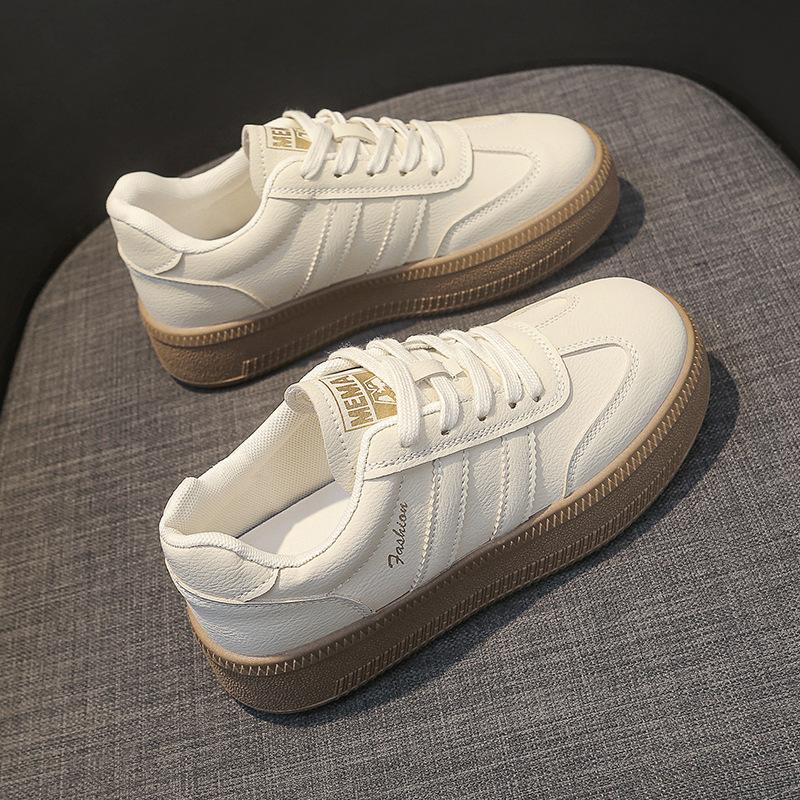 

Новые весенние хиты продаж женские туфли на толстой подошве в стиле ретро легкие универсальные повседневные спортивные туфли 40 белый