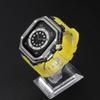 Silicone Strap+ Transparent Case for Apple Watch ultra2 49mm 44mm 45mm Sport Band Bezel for iwatch series 9 8 7 SE 6 5 4 Mod Kit