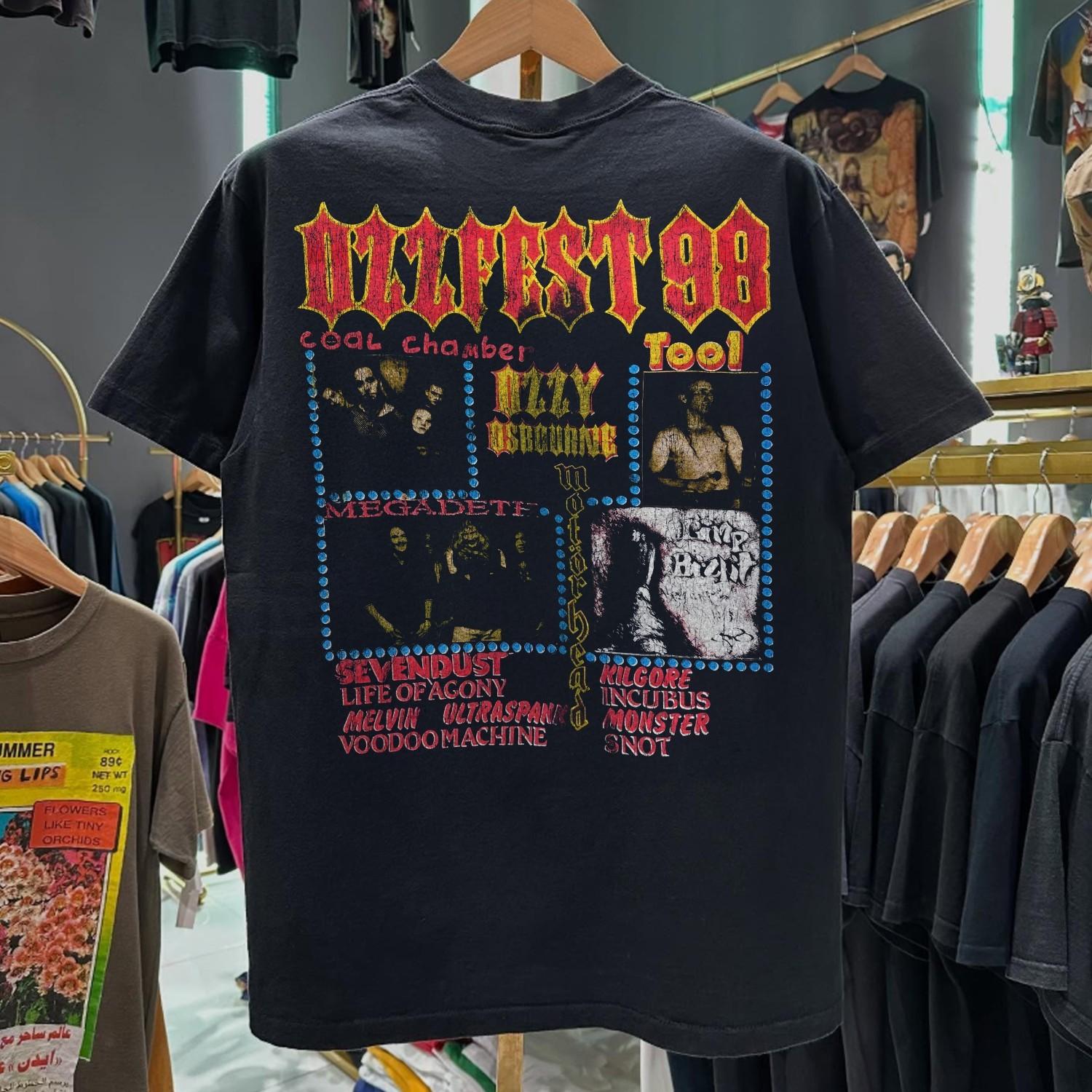 1998 Ozzfest Aged T-Shirt Black M XL