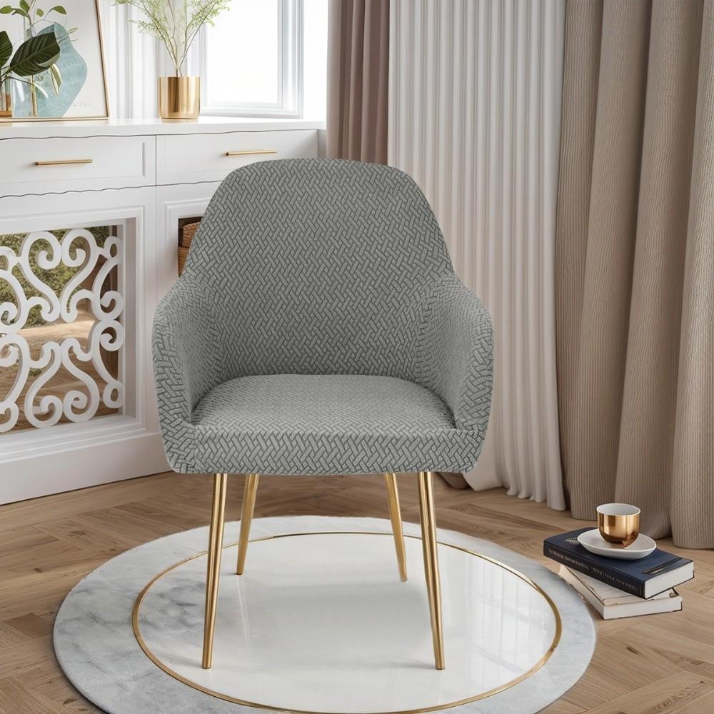 High-elastic Hotel Dining Chair Cover Anti-slip Jacquard Seat Cover Dust-proof Soft High Armchair Cover