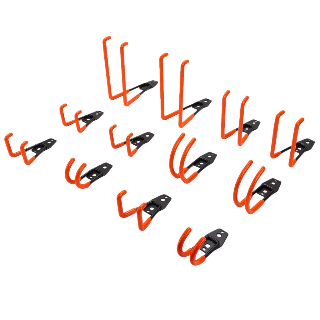 12pcs Wall Hooks Electric Hose Storage Tool Wall Mounted Strong Load Bearing Perforated Hook for Garage Courtyard