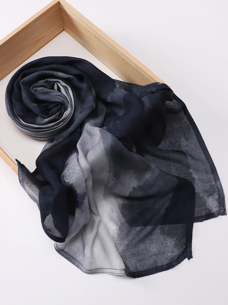 Boho Watercolor Soft Muslim Hijabs Women Floral Breathable Shawl Wrap Scarf Hijab Floral Print Ramadan Headscarf Islamic Turban