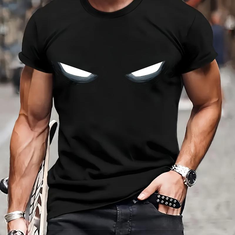 

Intense Eyes Graphic Print T-Shirt Breathable Cool, Comfortable Wear,Daily Casua XXL белый