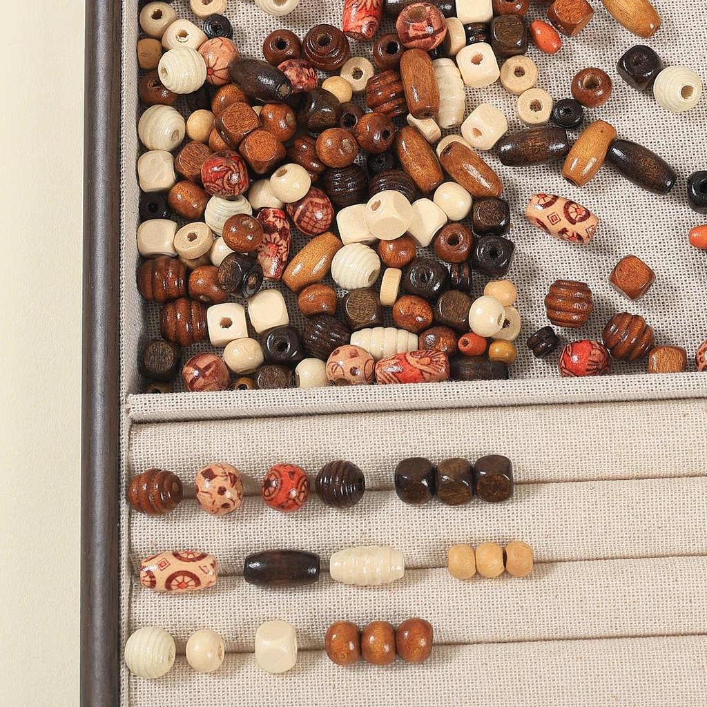 Verschiedene Holzperlen: Totem, Quadrat, Reis, Wasserwelle, Abstandshalter - Handgefertigter DIY Perlenzubehör