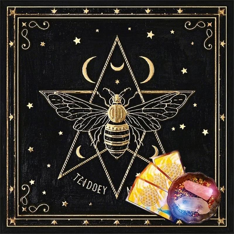 Butterfly Star Pattern Tarots Card Tablecloth Altars Cloth Altars Cloth Divinations Card Table Cloth Tapestry Easy Use