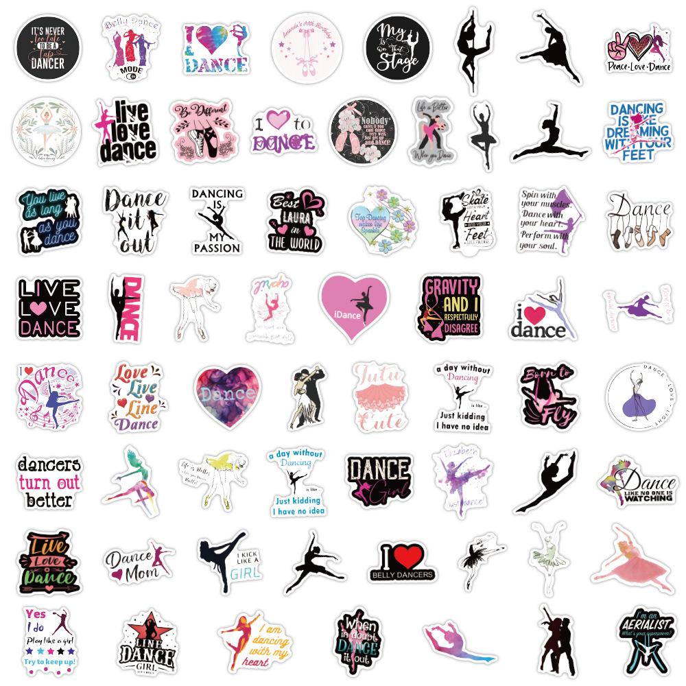 60 New Dance Graffiti Stickers Decorate Suitcase Refrigerator Water Cup Waterproof Stickers