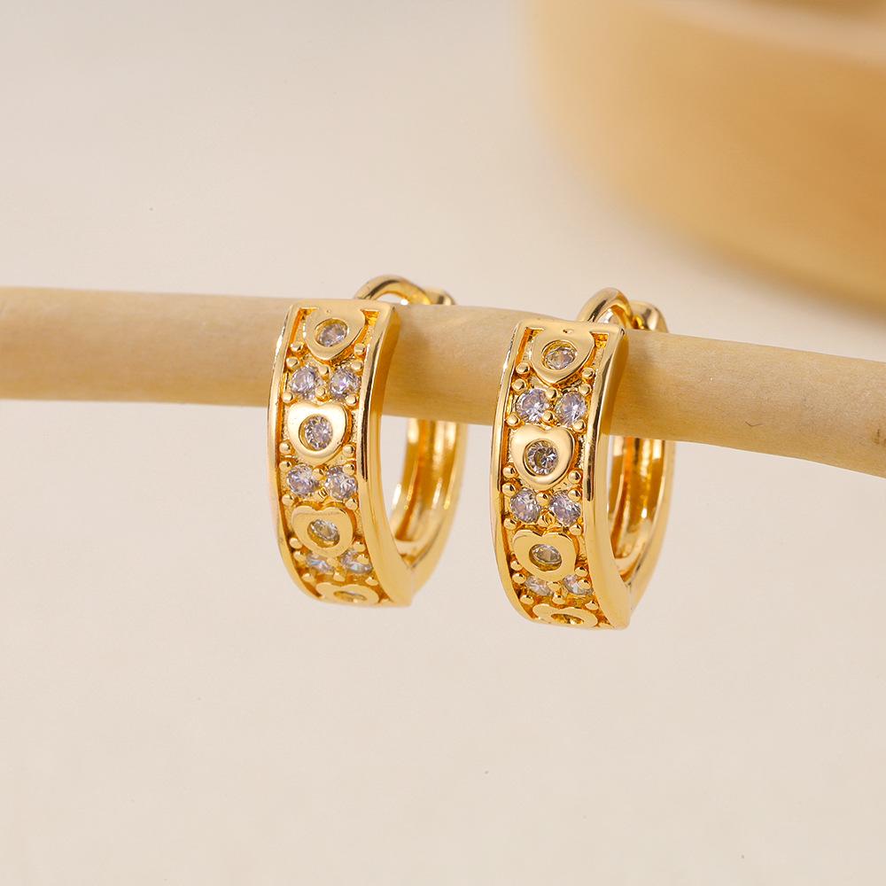 Gold Multi-Style Zircon Hoop Earrings for Women