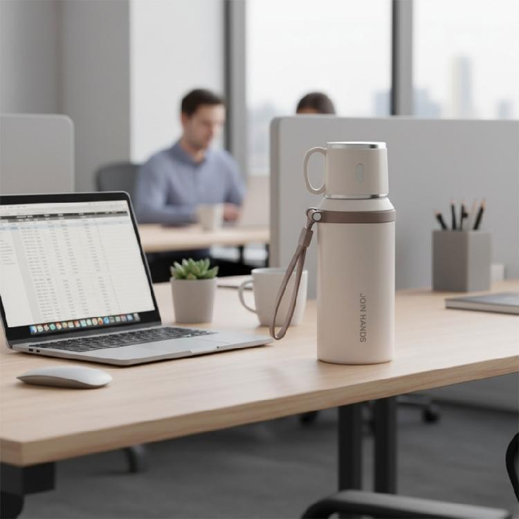 Unique Double Walled Insulated Nonrust Steel Cup 24oz Capacity Heat Cold Retention Technology Silicone Grip Easy Carry