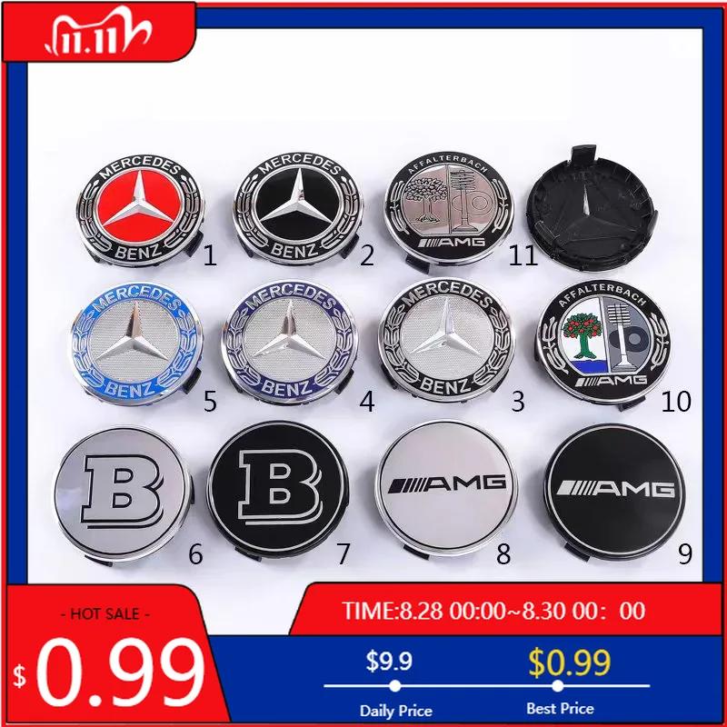 GLC GLB 4Pcs 75mm Brabus Logo Car Emblem Wheel Center Hub Cap Accessories For Mercedes Benz AMG Apple W204 GLA C200L CLA W205 W