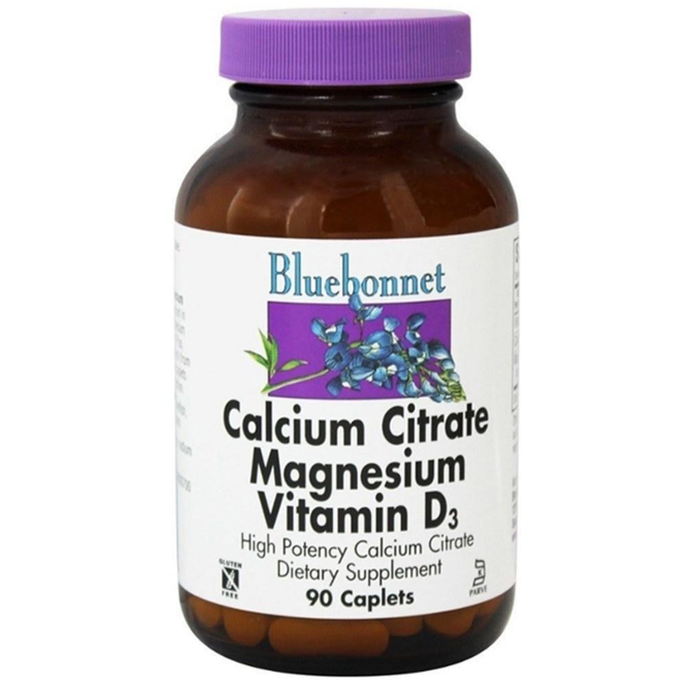 Bluebonnet Calcium Citrate Magnesium Vitamin D3 Caplets 90 Tablets 1 pcs