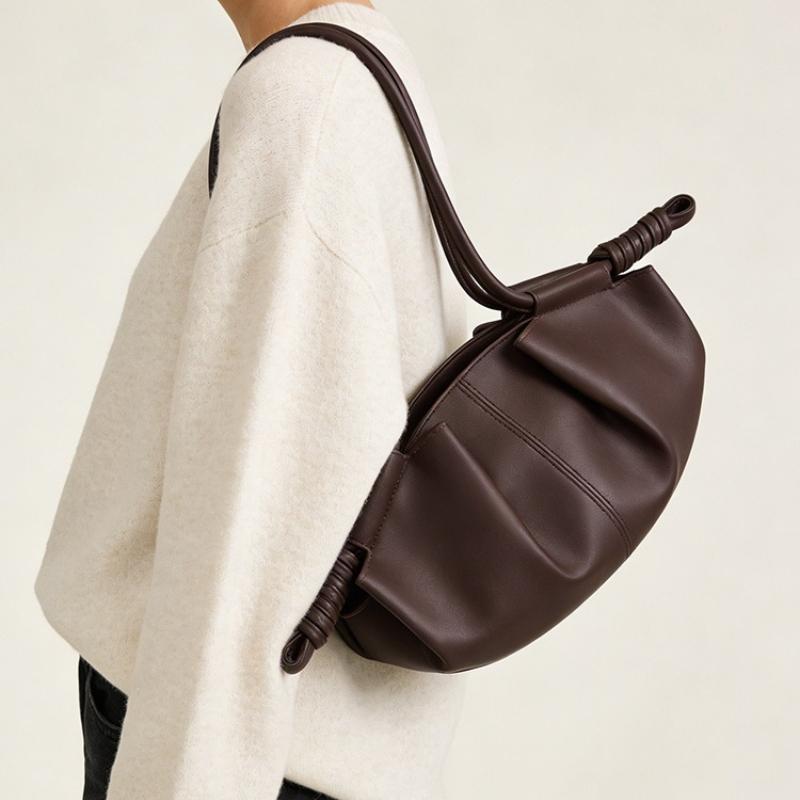 Single Shoulder Bag, Women's New Handbag, Niche High-end Feel Bag, Soft Leather Cloud Bag, Fashionable Commuting Crossbody Bag