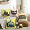 Vintage Retro Cassette Tape Cushion Cover Short Plush Double-Sided Printing Home Machine Washable In Warm Winter Pillow Cover