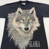 Vintage 90s ALASKA WOLF T-Shirt MEDIUM Nature Wild Animal Timber