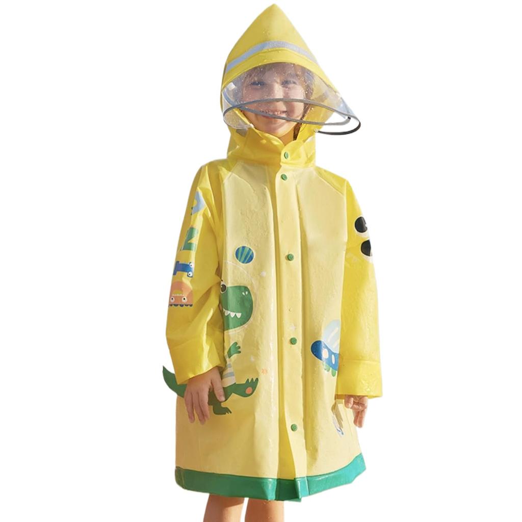 Dziecięcy płaszcz przeciwdeszczowy do odzieży przeciwdeszczowej dla Dinozaur Zwierzę Uczeń Szkoły Podstawowej Pokrowiec do Przechowywania Deszczu Sezon Deszczowy Przedszkole L [VIISEN] Dziewczęcy, Dziecięcy