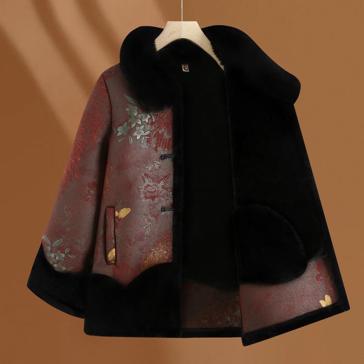 Grandma Winter Fleece Jacket Women's Old Lady Clothes