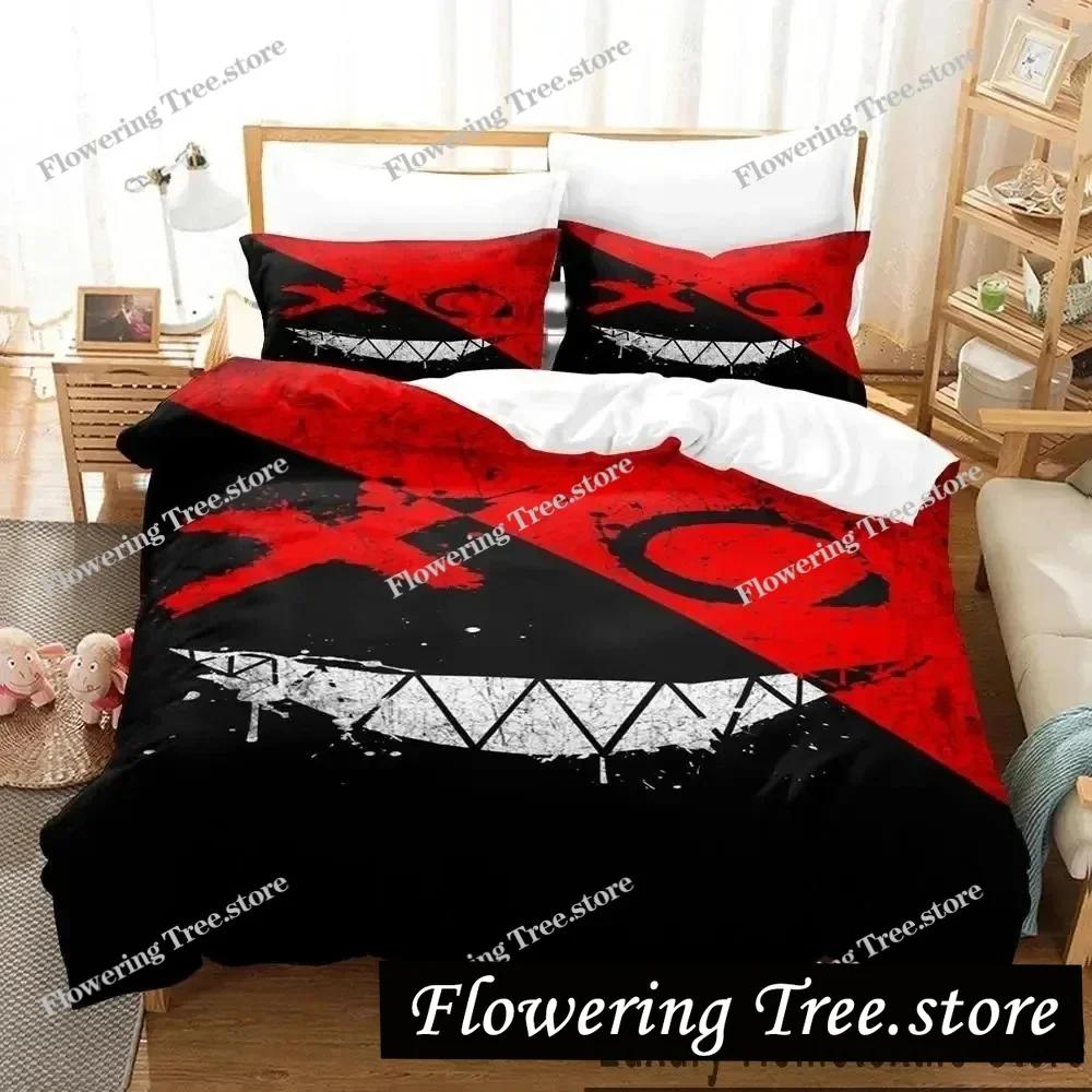 3D Print XOXO Devil Smiling Face Bedding Set Duvet Cover Bed Set Quilt Cover Pillowcase Comforter king Queen Size Boys Adult