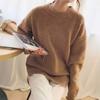 Women Cashmere Elegant Basic Sweater Autumn Winter Loose Soft O-Neck Knitted Pullovers Oversized Solid Color Jumper Knitwear