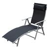 Sun Lounger Foldable Beach Lounger with Cushion Lounge Chair with 7-Level Adjustable Backrest Garden Lounger Recliner Garden Chair up to 165 kg Load