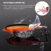 5pcs Topwater Pencil Whopper Popper Fishing Lure Set 10cm 16g Artificial Bait Wobbler Pike With Rotating Tail Tackle Kit